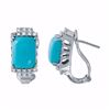 Image 1 : 14KT White Gold 6.06ctw Turquoise and Diamond Earrings