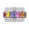 Image 1 : 14KT White Gold 3.32ctw Multi Color Sapphire and Diamond Ring