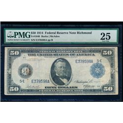 1914 $50 Richmond Federal Reserve Note PMG 25