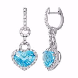 14KT White Gold 11.43ctw Blue Topaz and Diamond Earrings