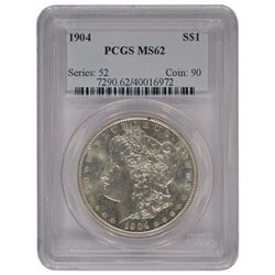 1904 $1 Morgan Silver Dollar Coin PCGS MS62