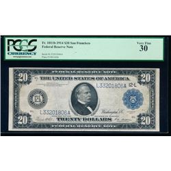 1914 $20 San Francisco Federal Reserve Note PCGS 30