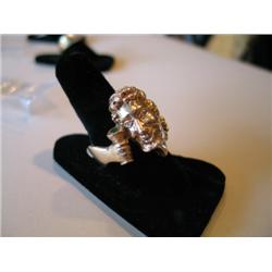 MAN'S RING W/DIAMONDS IN EYES