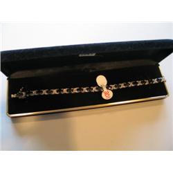 TENNIS BRACELET W/BLUE SAPPHIRES & DIAMOND