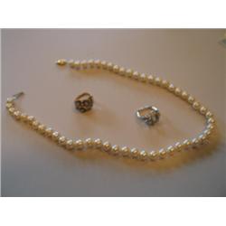 LOT, (2) RINGS W/DIAMONDS & NECKLACE