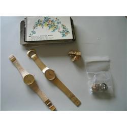 LOT, (2) WRISTWATCHES, RINGS, SOME W/DIAMONDS, BROOCH