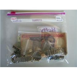 LOT, FOREIGN CURRENCY & MISC JEWELRY