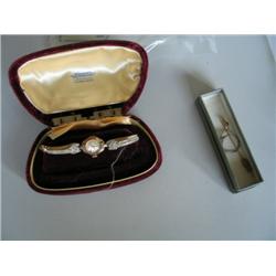 LOT, LADIES WATCH W/SOME DIAMONDS, RING & PIN