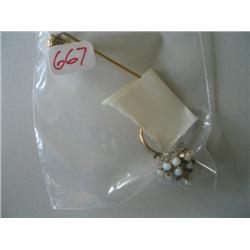 LOT, GOLD NUGGET PIN & BALLERINA RING