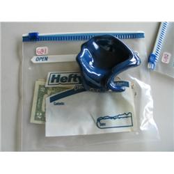 LOT, MISC. COIN, ASHTRAY, $2 BILLS & CHAIN