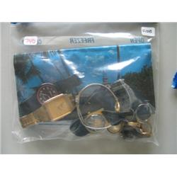 LOT, (2) DIAMOND RINGS, ASSORT RINGS, WATCHES & BAG