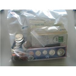 LOT, 1955 PROOF COINS, 1967 MINT SET, 1943 STEEL CENT, PENNIS, MORGAN DOLLAR, (10) EISENHOWER DOLLAR