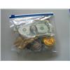 Image 1 : LOT, MISC. JEWELRY, TOKENS, SILVER DOLLAR BUCKLE, (2) METAL BOXES & PAPER MONEY
