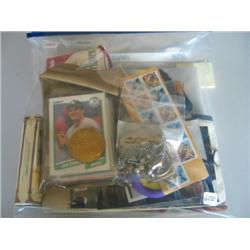 LOT, MISC. JEWELRY, BASEBALL CARDS & MISC. ITEMS