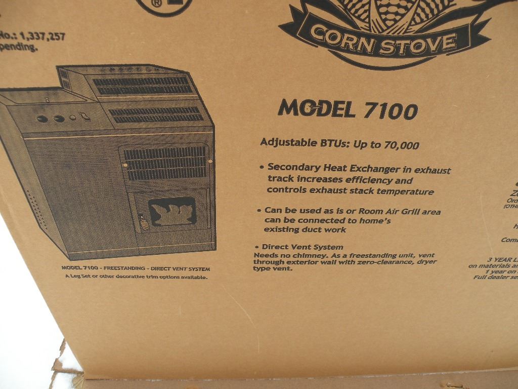 Amaizablaze Model 7100 corn stoveup to 70,000 BTU
