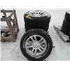Image 1 : Qty 4 Goodyear Wrangler P265/65R18 tires on alum Chev rims