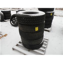 Qty 5  245/70R 19.5 tires -asst tread pattern w/out rims