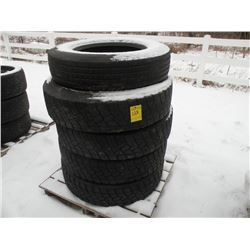 Qty 5  22.5 tires w/out rims