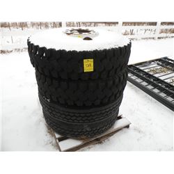 Qty 4 misc tires w/rims