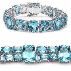 Sterling Silver Swiss Blue Topaz Bracelet