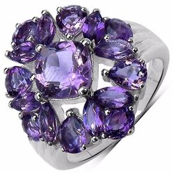 Sterling Silver Brazil Amethyst and African Amethyst Ring