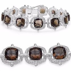 Sterling Silver Smoky Quartz Bracelet