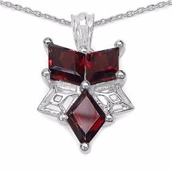 Sterling Silver Fancy Cut Garnet Pendant