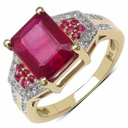 Sterling Silver Octagon Ruby Ring