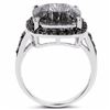 Image 2 : Sterling Silver Black Rutile and Black Spinel Ring