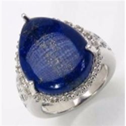 Sterling Silver Cabochon Lapis Ring