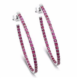 Sterling Silver Thai Ruby Earrings