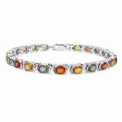 Sterling Silver Multi Color Sapphire Bracelet