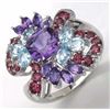 Image 1 : Sterling Silver Multi Color Stone Ring