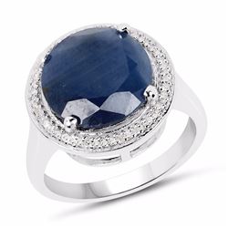 Sterling Silver Madagascar Sapphire and Diamond Ring