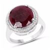 Image 1 : Sterling Silver Indian Ruby and Diamond Ring