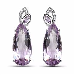 Sterling Silver Pink Amethyst Drop Earrings