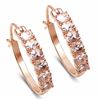 Image 1 : Sterling Silver Morganite Hoop Earrings