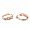 Image 2 : Sterling Silver Morganite Hoop Earrings