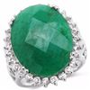 Image 1 : Sterling Silver Emerald Ring