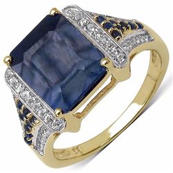 Sterling Silver Octagon Sapphire Ring