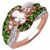 Image 1 : Sterling Silver Morganite and Chrome-Diopside Ring