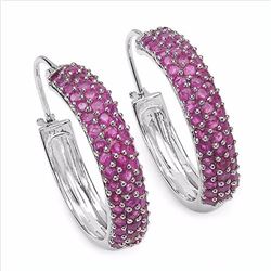 Sterling Silver Thai Ruby Earrings