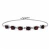 Image 1 : Sterling Silver Garnet Adjustable Bracelet