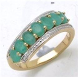 Sterling Silver Sakata Emerald Ring