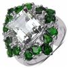 Image 1 : Sterling Silver Green Amethyst and Chrome-Diopside Ring