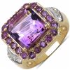 Image 1 : Sterling Silver Brazil Amethyst and African Amethyst Ring