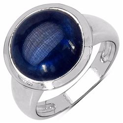 Sterling Silver Cabochon Sapphire Ring