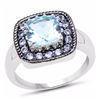 Image 1 : Sterling Silver Blue Topaz and Tanzanite Ring