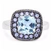 Image 3 : Sterling Silver Blue Topaz and Tanzanite Ring