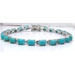 Sterling Silver Cabochon Turquoise Bracelet